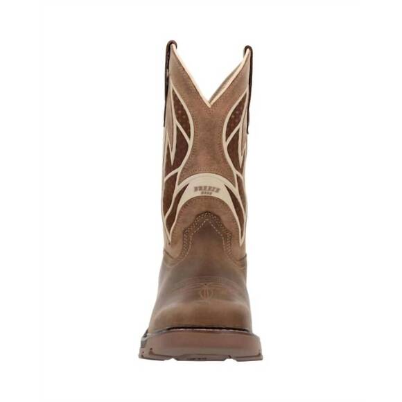 NEW GEORGIA BOOT men's carbo-tec flx alloy toe pull-on work boot - medium in bro